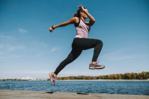 Woman running after having Hyperbaric Oxygen Therapy